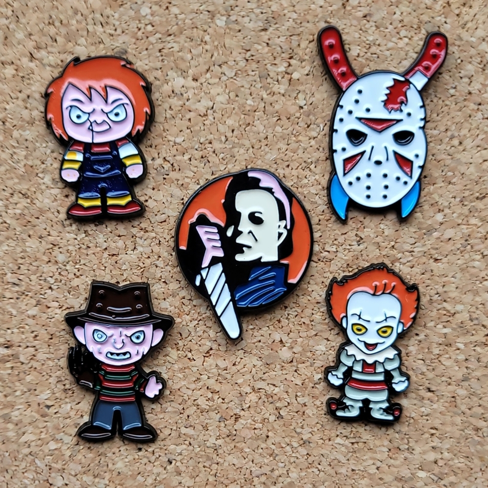 5 Piece Halloween Movie Enamel Pin - Picture 1 of 7